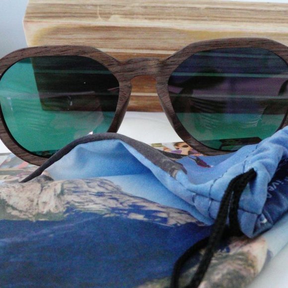 Solo Eyewear Reclaimed Wood Sunglasses Mirror Lenses - Picture 4 of 8